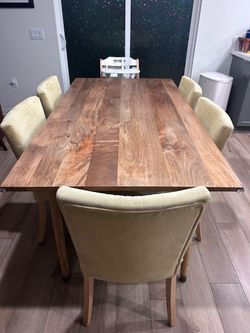 Solid Wood Dining Table with 6 chairs