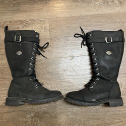 Harley-Davidson Women's 14" Savannah SZ 9 Black Leather Motorcycle Boots 