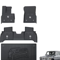 3W Floor Mats&Cargo Liner Fit for 2019-2024 Mercedes-Benz G Class/G500/G550/AMG G63 SUV TPE All Weather Custom Fit Floor Liner and Car Mat fo 1st & 2n
