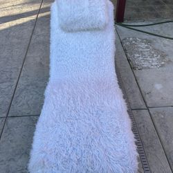 White Faux Fur Chaise Lounge