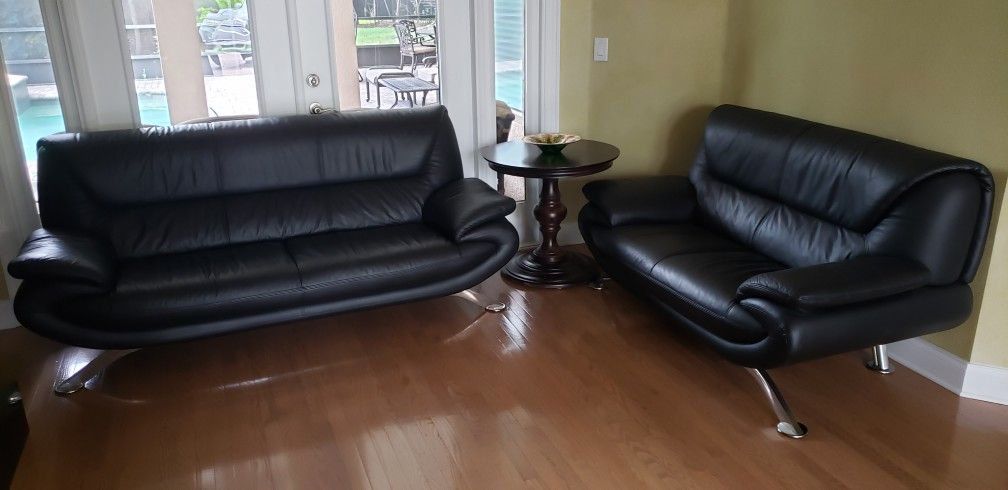 Italian Leather Couch, Love seat, Armchair