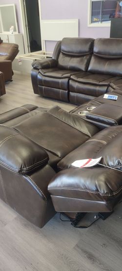 New power sectional sofa with three power recliners on sale now