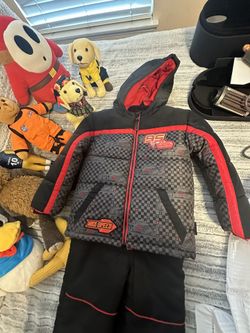 Dísney Cars Boys 2 Piece Zip Up Jacket and Overall Snowsuit 