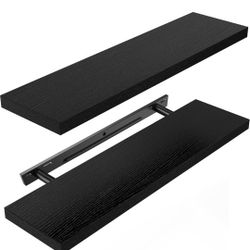AMADA HOMEFURNISHING Floating Shelves Wall Mounted 24 x 7 Inch Black Set of 2 AMFS05
Wall Shelves, for Bathroom, Bedroom, Living Room, Shelves