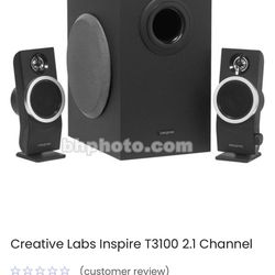 Creative Labs, Inspire T3100, 2.1 Channel - Computer Speaker System with Subwoofer