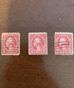Extremely Rare 3X Red George Washington 1 Cent Stamps