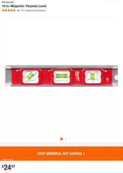 Milwaukee 10 in. Magnetic Torpedo Level