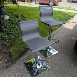 Two Adjustable Bar Stools / Office Chairs 
