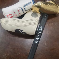 Blade putter headcovers and ping grip