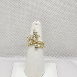 Brand New Sterling Silver 925 Butterfly Gemstones Ring 