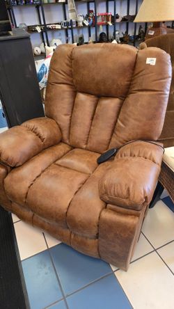 Brown Recliner - lift, vibrate, heat
