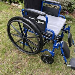 Drive Medical  18in. Blue Streak Wheelchair With Flip Back Desk Arms