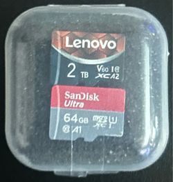 Lenovo 2TB & Sandisk Ultra 64GB micro SD card