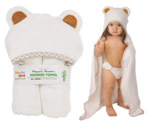 Hooded Baby Towel and Washcloth Set by Baby Totoy - Large Organic Bamboo Baby Towel with Hood - Unisex Baby Bath Towel - Baby Bath Set for Baby Regist