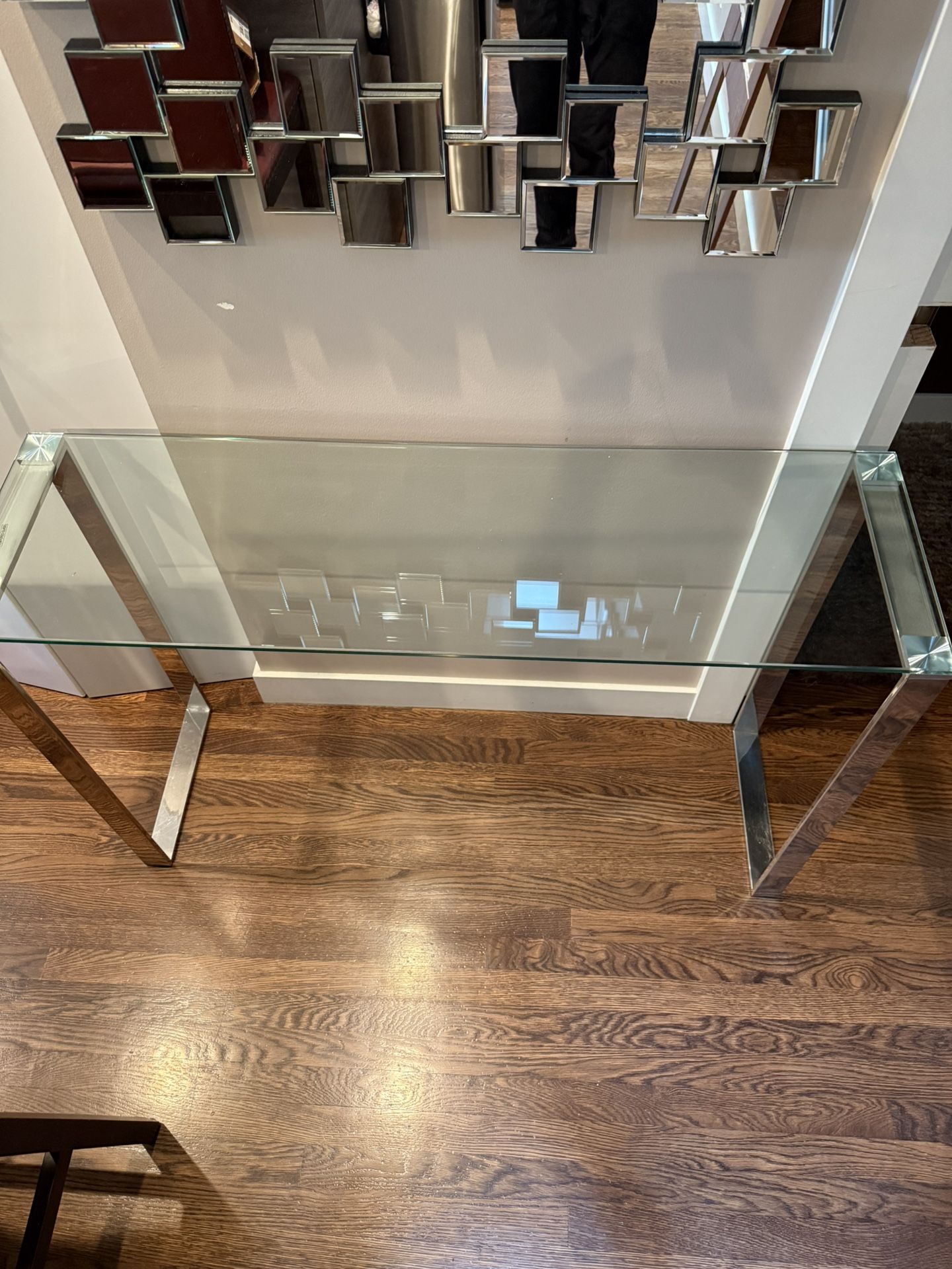 Glass Chrome Contemporary Table
