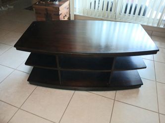 Dark Wood Coffee Table and Matching End Table Set