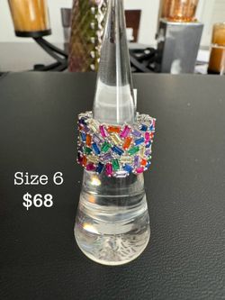 925 Sterling Silver Colorful Rings