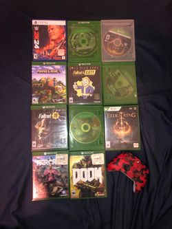 Xbox games and controller.