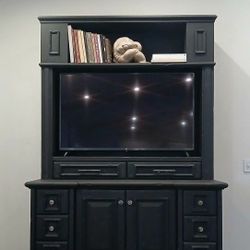 Large TV Media Cabinet Storage Bookshelf 