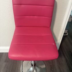 Hot Pink Spinning Leather Chair