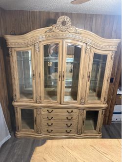 Glass China Buffet Dinning Hutch Storage Cabinet Elegant Glass Display Cabinet - Beautifully Crafted  By Collezione Europa