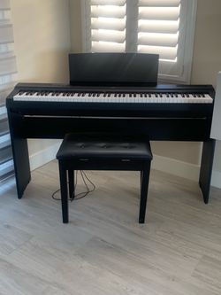 Black Digital Piano with Stand and Bench