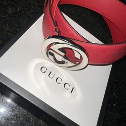 MENS RED SIMA GUCCI BELT