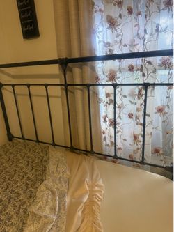Queen iron bed with foam mattress