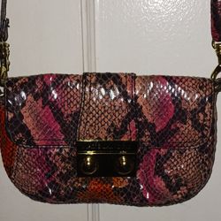 Kate Landry Mini Crossbody Purse Multicolor Embossed Python 