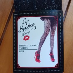 RARE Lip Service Fishnet Leopard Tights – Black – NEW in Package 