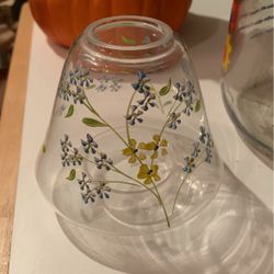 Very Fragile Glass Lamp Shade For Candle Holder Handpainted 