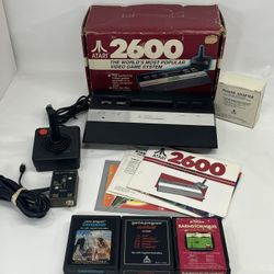 Atari 2600 Jr Console Short Rainbow With Games Complete Original Box
