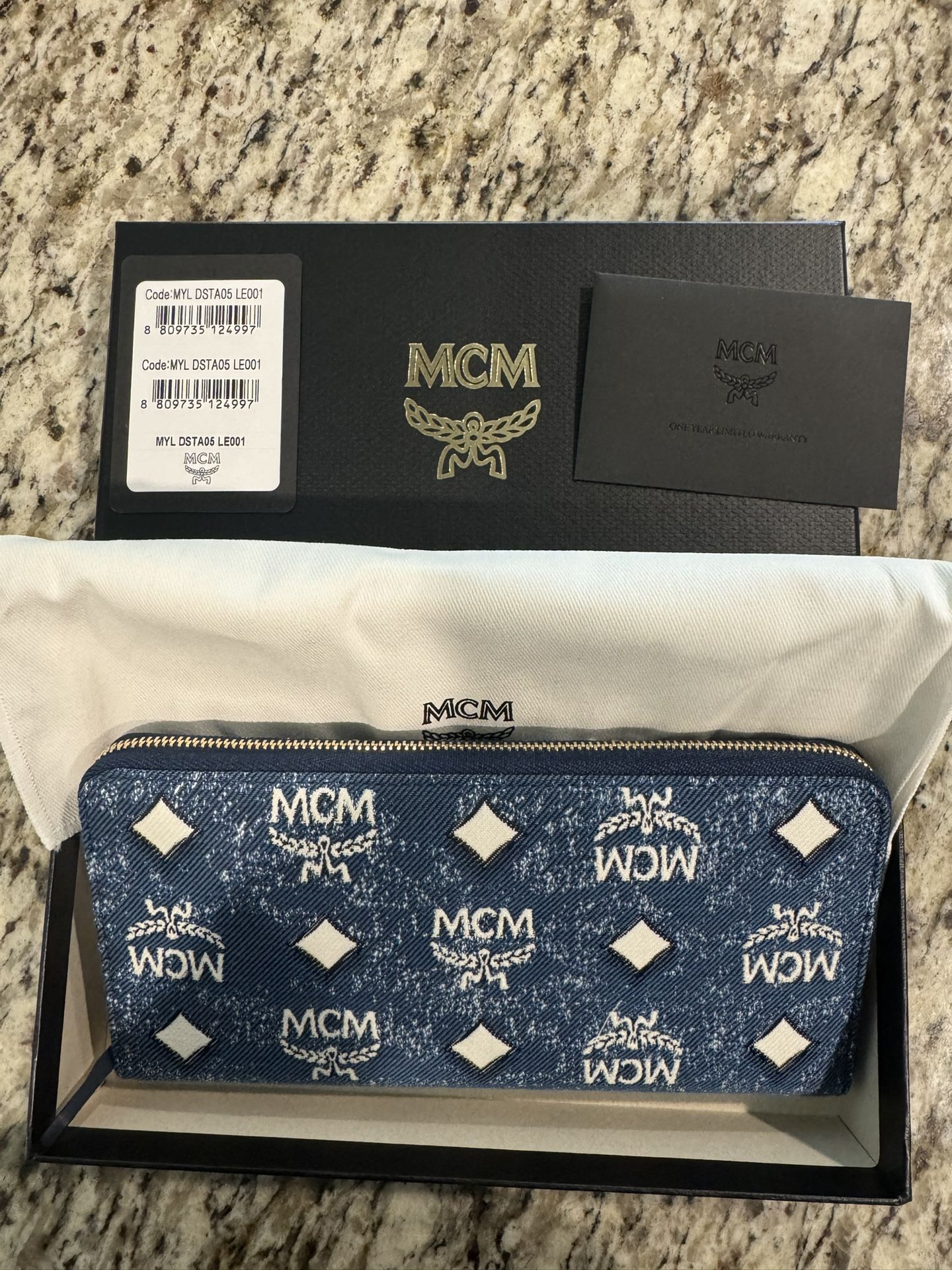 MCM Authentic Long Denim Wallet