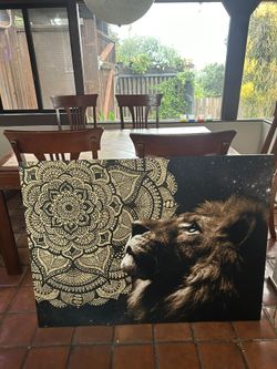 Lion Mandala Art Piece
