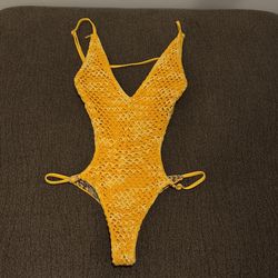 Yellow & orange crochet acacia one piece