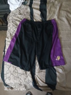 2XL Black and Purple LA Lakers shorts $17