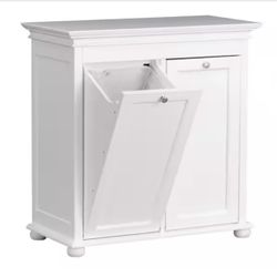 Hampton Harbor 26 in. Double Tilt-Out Hamper in White