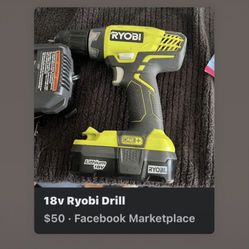 18v Ryobi Drill