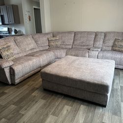 Oversized sectional and ottoman