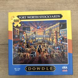 Dowdle Jigsaw Puzzles 500 Pieces Fort Worth Stockyards New Sealed Box 