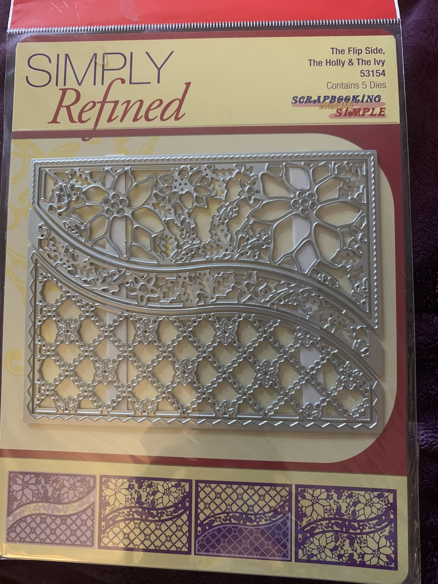 Scrapbooking Made Simple (SMS) Simply Refined Dies: The Flip Side Holly & Ivy