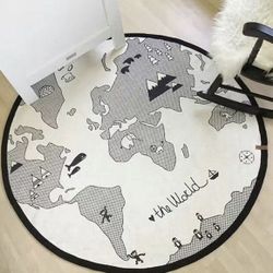 53 Inches Adventure World Map Rug 