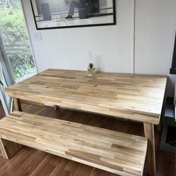Acacia Wood Farm Bench Table 