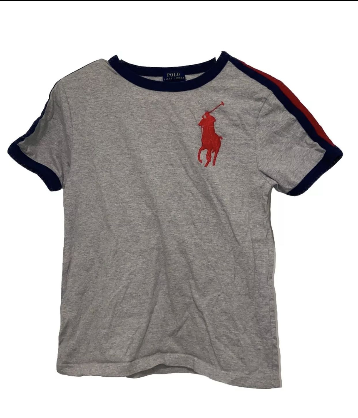 Ralph Lauren Polo T Shirt Youth M 10-12 Gray Casual Short Sleeve Boys