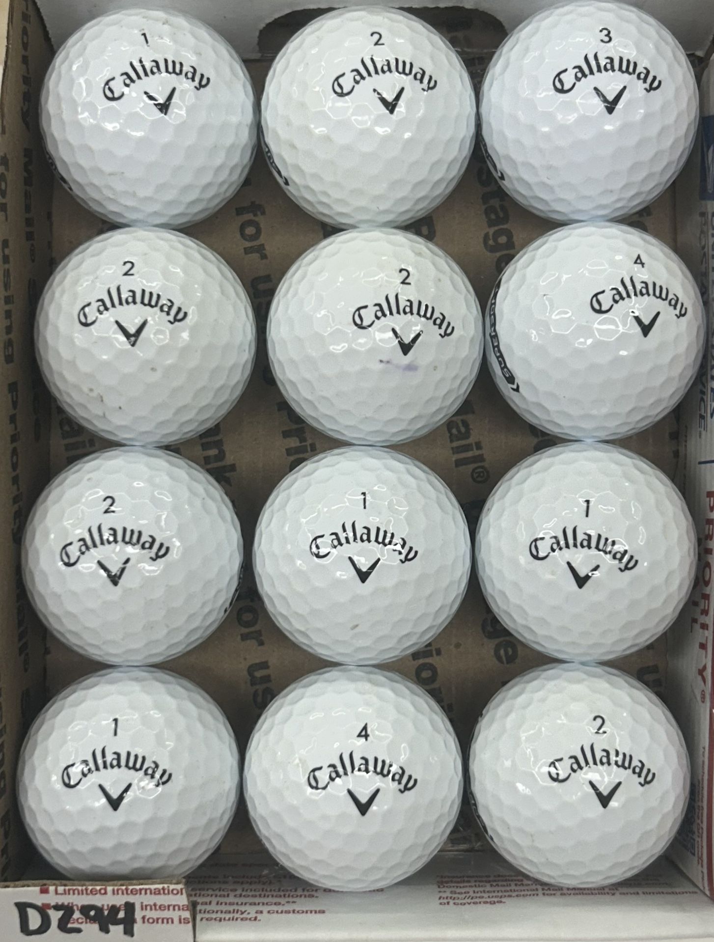 12 Callaway Supersoft White Golf Balls 5/4a Lot D296