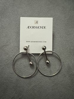 Adornmonde Silver Hoop Earrings (Detachable)