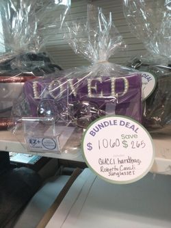 Authentic Gucci Clutch And Roberto Cavali Sunglasses 