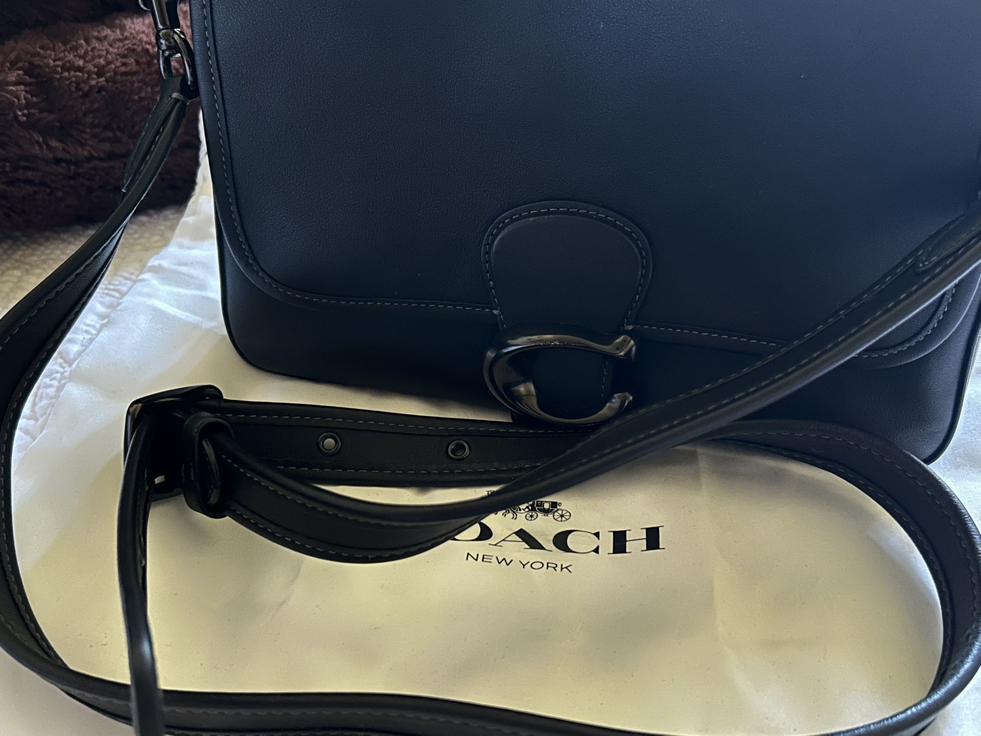 Coach Soft Tabby Black Leather Shoulder/Crossbody Bag