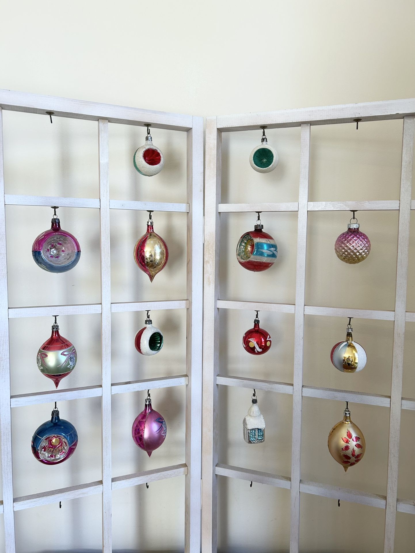 Vintage Lot of 14 Christmas Ornaments- Mica, Indent, Tear Drop