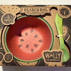 OLI & CAROL Wally the Watermelon Bowl & Spoon Set NEW Baby & Toddler 